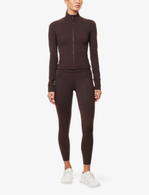 Lululemon Womens Espresso Define Cropped Nulu Stretch-woven Jacket In Brown