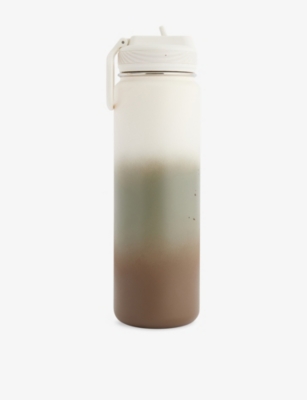 Lululemon Womens Ligt Ivy/b Leaf/artifact Back To Life Stainless-steel Straw-lid Bottle In White