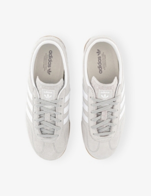 Adidas Originals Womens Grey White Gum Gazelle Lo Pro Suede Trainers In Gray