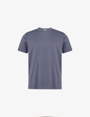Sunspel Mens Slate Blue24 Riviera Short-sleeve Cotton-jersey T-shirt Xxl In Blue