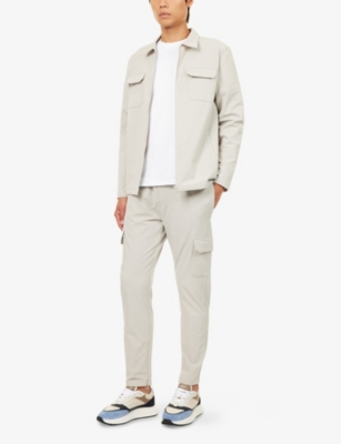 Arne Mens Stone Cargo Tech-woven Jacket Xl In Gray