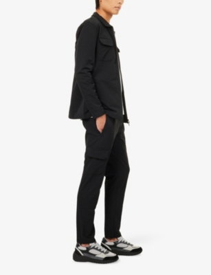 Arne Mens Black Cargo Tech-woven Trousers In Black