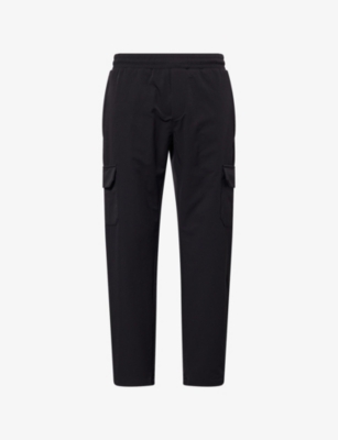 Arne Mens Black Cargo Tech-woven Trousers In Black