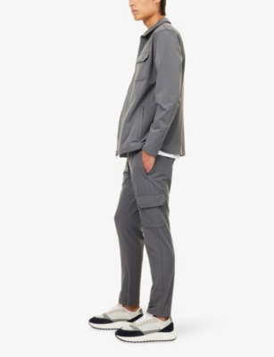 Arne Mens Grey Cargo Tech-woven Trousers Xs In Gray