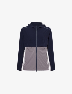 Arne Mens Navy Light Performance Windbreaker Jacket In Blue