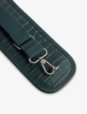 Lacoste Womens Elderton Racket Croc-effect Leather Bag