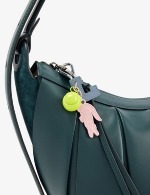 Lacoste Womens Multi L Tennis Ball Crocodile-logo Faux-leather Bag Charm In Gold
