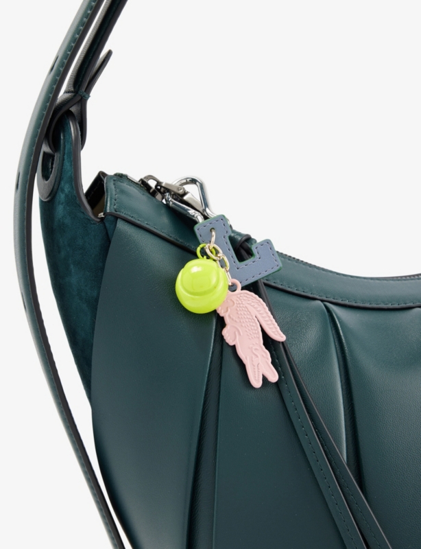 L Tennis Ball Crocodile-Logo Faux-Leather Bag Charm