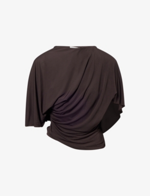 Christopher Esber Womens Espresso Fluted Woven Top In Brown