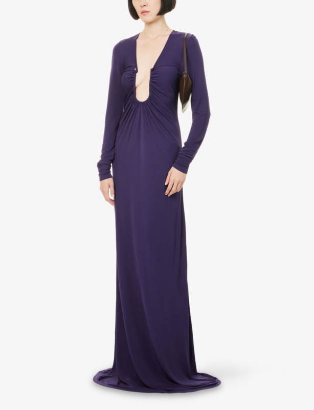 Arced Palm Woven Maxi Dress