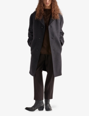 Prada Mens Brown Re Nylon Hooded Long-sleeve Woven Anorak In Black