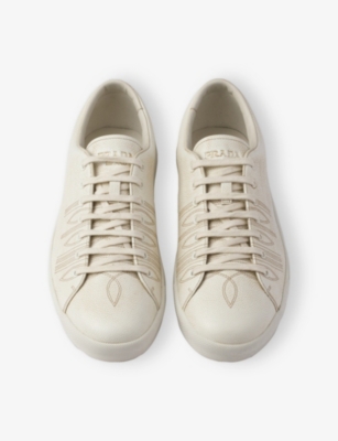 PRADA: Aged-Effect Leather Trainers