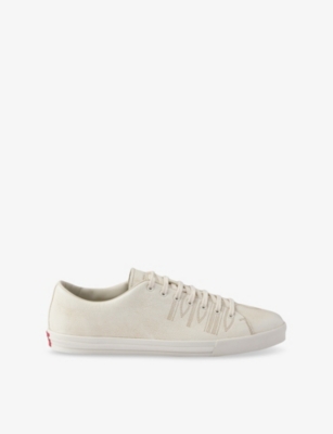 Prada Mens Neutral Aged-effect Leather Trainers Eur 42.5 / 8.5 Uk