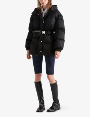 Prada Womens Black Re-nylon Down Jacket In Black