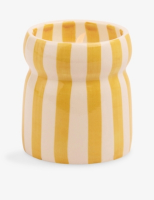 PADDYWAX: Cabana Gold Coast Scented Candle with Striped Ceramic Vessel 184g