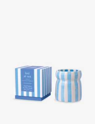 PADDYWAX: Cabana Lost at Sea Scented Candle with Striped Ceramic Vessel 184g
