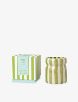 PADDYWAX: Cabana Bora Bora Scented Candle with Striped Ceramic Vessel 184g