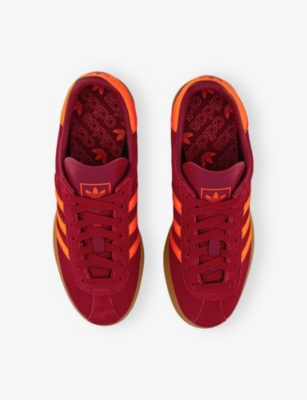 Adidas Originals Womens Team Victory Muenchen Suede Low-top Trainers Eur 41 / 8 Uk In Burgundy