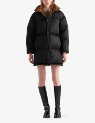 Prada Womens Black Re-nylon Padded Shell-down Jacket In Black