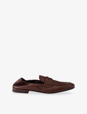 PRADA: Shuffle Antiqued Leather Loafers