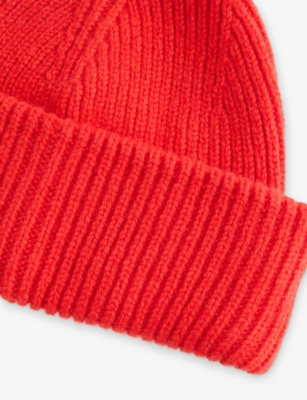 Cloimh Womens Red Chunky Soft Wool Beanie Hat In Red