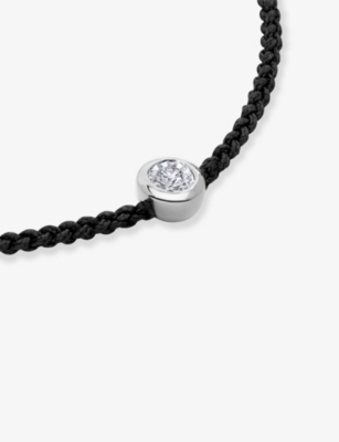 MONICA VINADER: Round Solitaire Sterling-Silver And 0.06ct Lab Grown Diamond Cord Bracelet