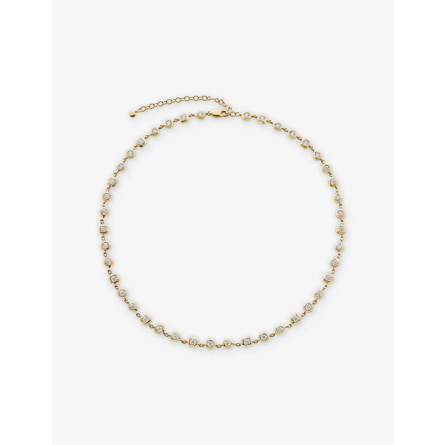Monica Vinader Bezel 18ct Yellow Gold Vermeil 0.5ct Lab-Grown Diamond Cluster Necklace