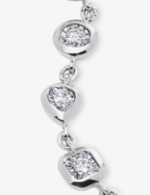 Monica Vinader Womens Bezel Sterling-silver And 0.5ct Lab-grown Diamond Cluster Necklac In Metallic