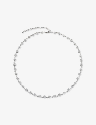 Monica Vinader Womens Bezel Sterling-silver And 0.5ct Lab-grown Diamond Cluster Necklac In Metallic