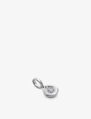 Monica Vinader Womens Pear Solitaire Sterling-silver And 0.06ct Lab Grown Diamond Pendant In Metallic
