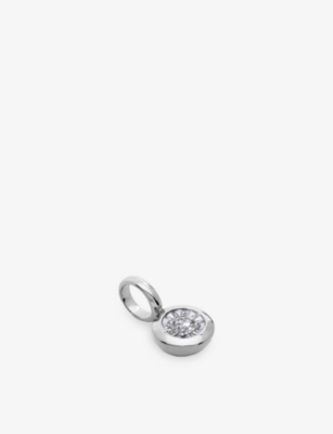 Monica Vinader Womens Round Solitaire Sterling-silver And 0.06ct Lab Grown Diamond Pendant In Burgundy