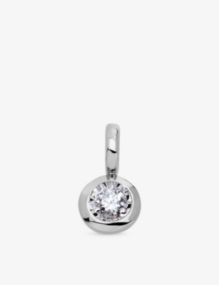 Monica Vinader Womens Round Solitaire Sterling-silver And 0.06ct Lab Grown Diamond Pendant In Burgundy