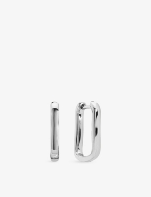 Monica Vinader Womens Alta Capture Sterling-silver Huggies In Metallic