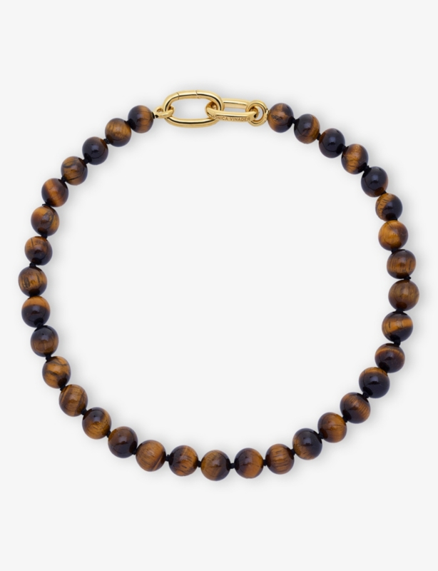 Kate Young 18ct Yellow Gold Vermeil And Tiger's Eye Necklace