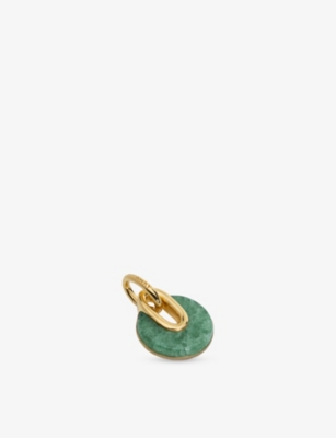 Monica Vinader Womens Green Kate Young Gemstone 18ct Yellow Gold Vermeil And Aventurine Gemstone Pendant Charm In Gold