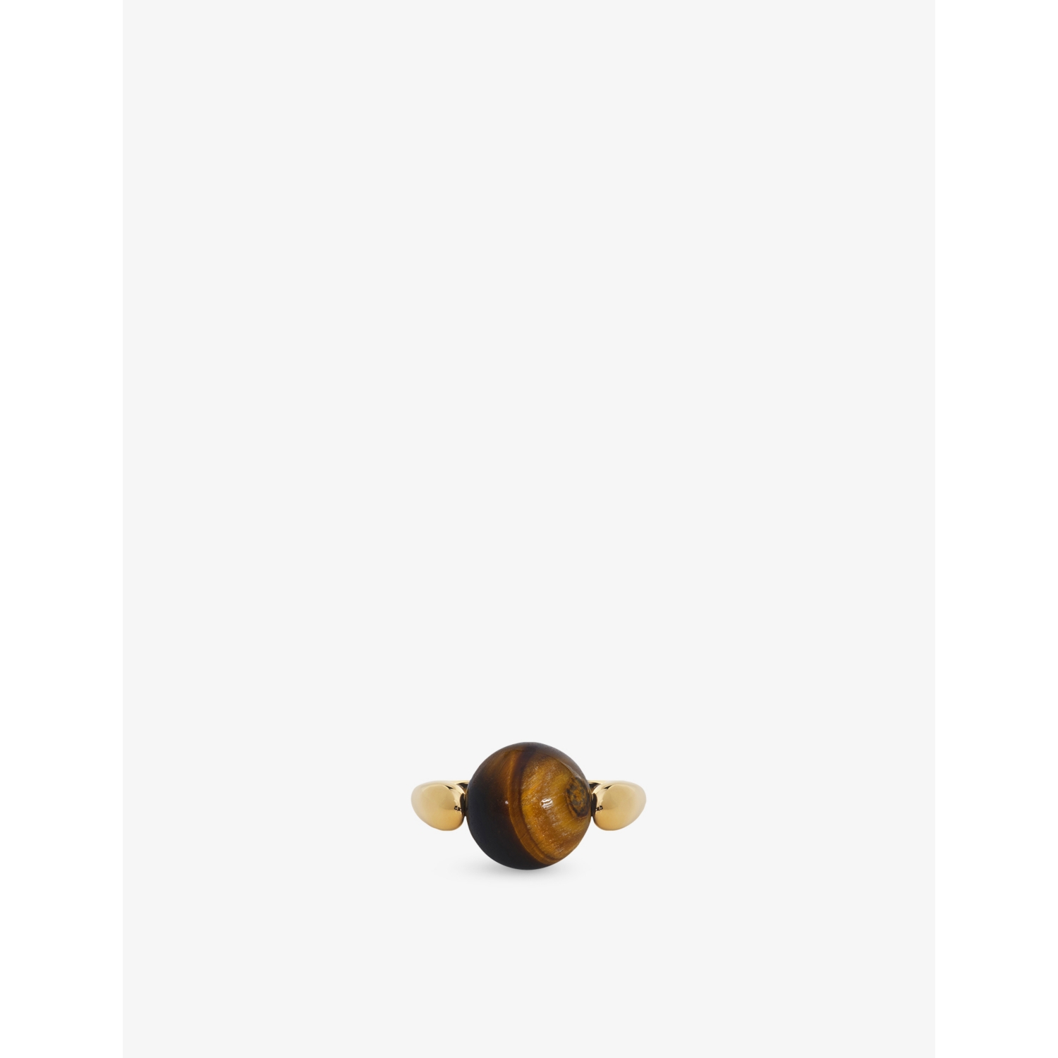 Monica Vinader Kate Young Round 18ct Yellow Gold Vermeil Tiger's Eye Gemstone Ring