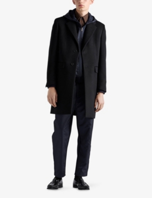 Prada Technical Cotton And Re-nylon Hoodie In Blue