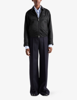 PRADA: Re-Nylon Pointed-Collar Blouson Jacket
