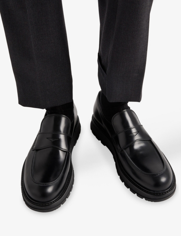 Brushed Leather Loafers