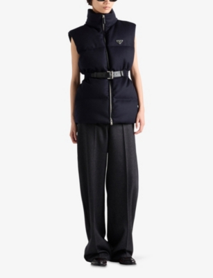 PRADA: Branded High-Neck Wool-Down Gilet