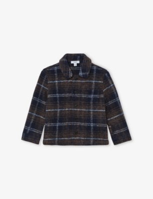 REISS: Sam Button-Down Checked Wool-Blend Overshirt 9-13 Years