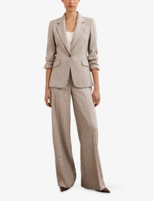 REISS: Isla Single-Breasted Stretch-Woven Blazer
