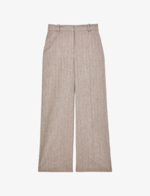 Womens Reiss Isla Wide-Leg Stretch-Woven Trousers