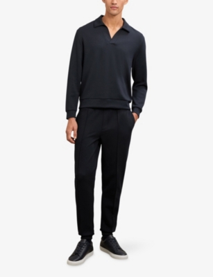 REISS: Pearson Open-Collar Stretch-Jersey Sweatshirt