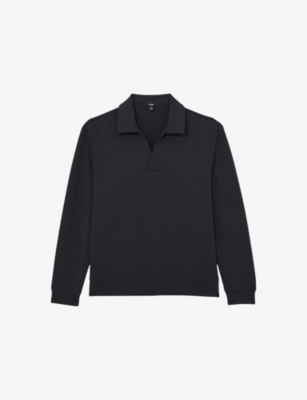 REISS: Pearson Open-Collar Stretch-Jersey Sweatshirt