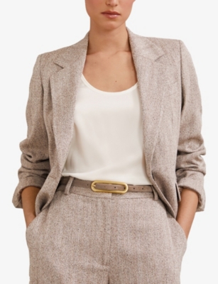 REISS: Chaya Suede Buckle Belt