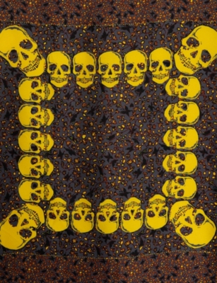 Zadig & Voltaire Womens Road Debbie Skull-print Silk Square Scarf In Brown