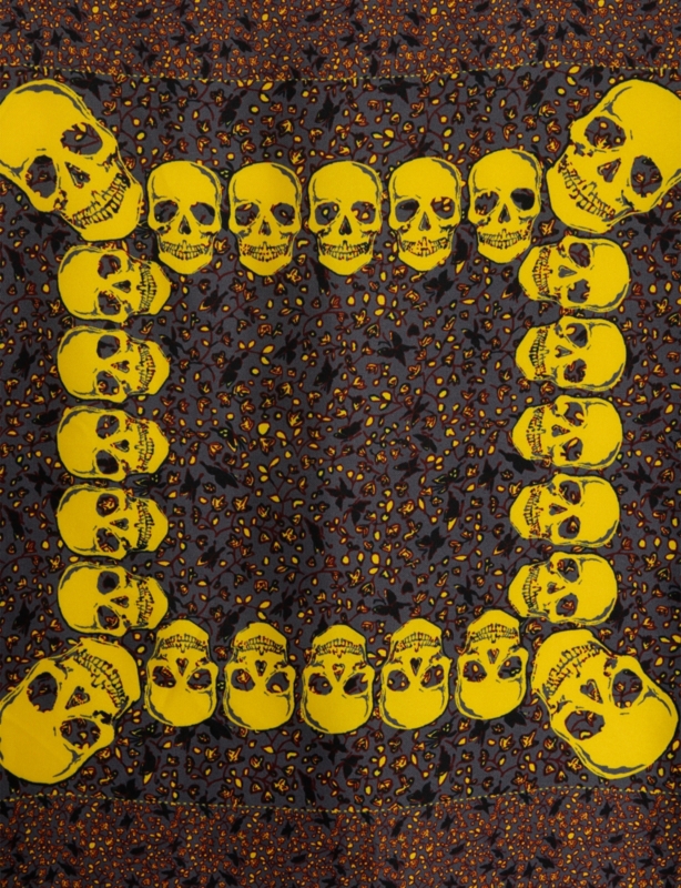 Debbie Skull-Print Silk Square Scarf