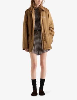 Prada Lightweight Re-nylon Blouson Jacket In Brown