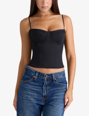 House Of Cb Womens Black Samaria Bodice Woven Corset In Black